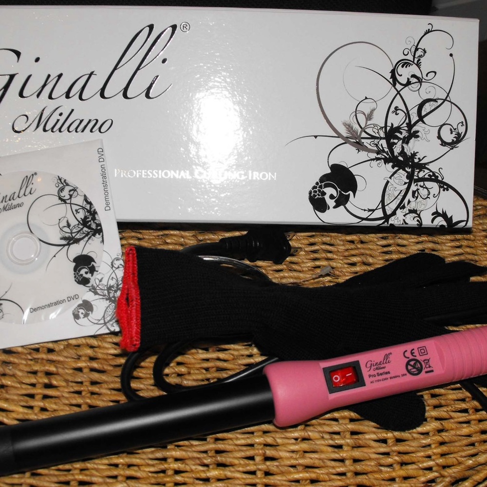 NIB Ginalli Milano Professional Curling Iron - Pink and Black
